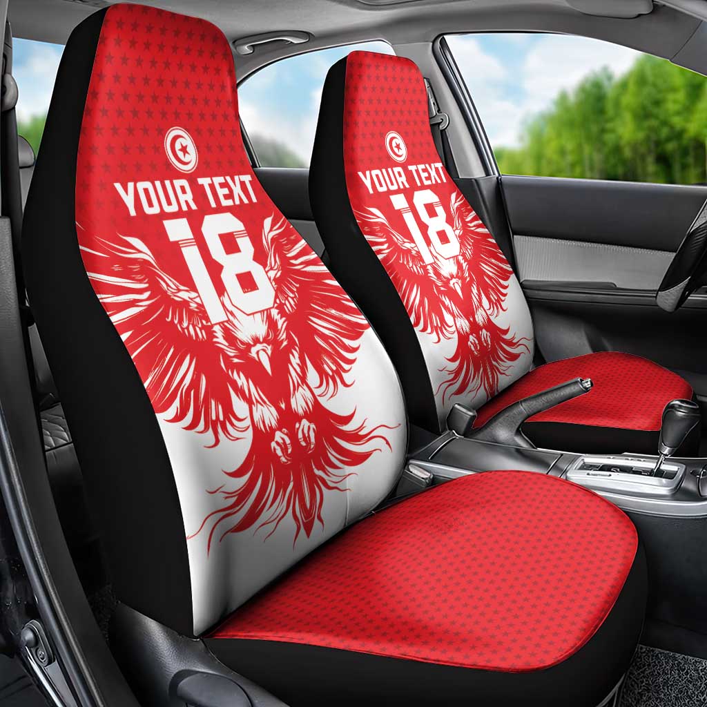 Custom Tunisia Football Car Seat Cover Eagles of Carthage Spirit - Wonder Print Shop