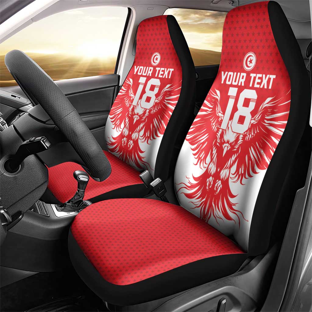 Custom Tunisia Football Car Seat Cover Eagles of Carthage Spirit - Wonder Print Shop