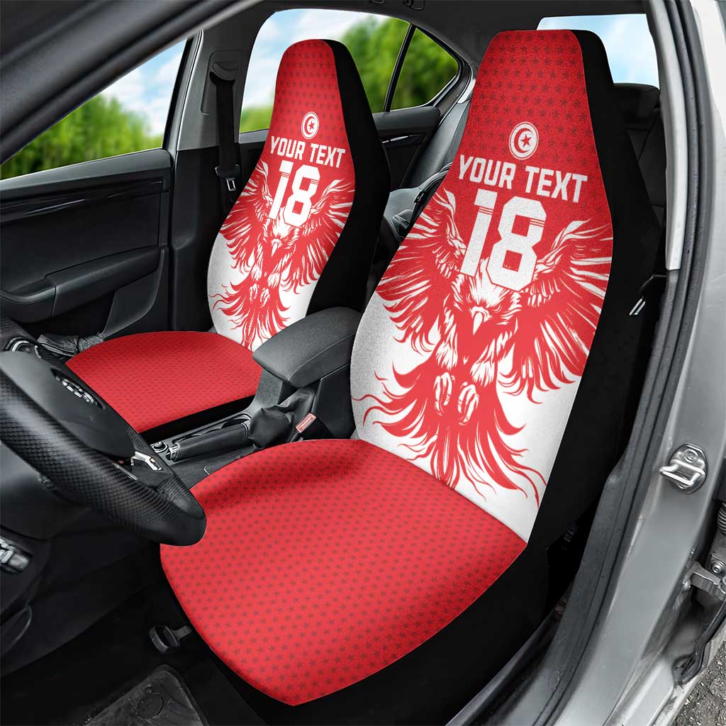Custom Tunisia Football Car Seat Cover Eagles of Carthage Spirit - Wonder Print Shop
