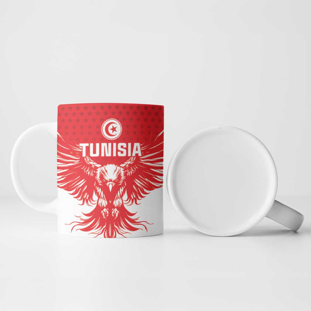 Custom Tunisia Football Ceramic Mug Eagles of Carthage Spirit - Wonder Print Shop