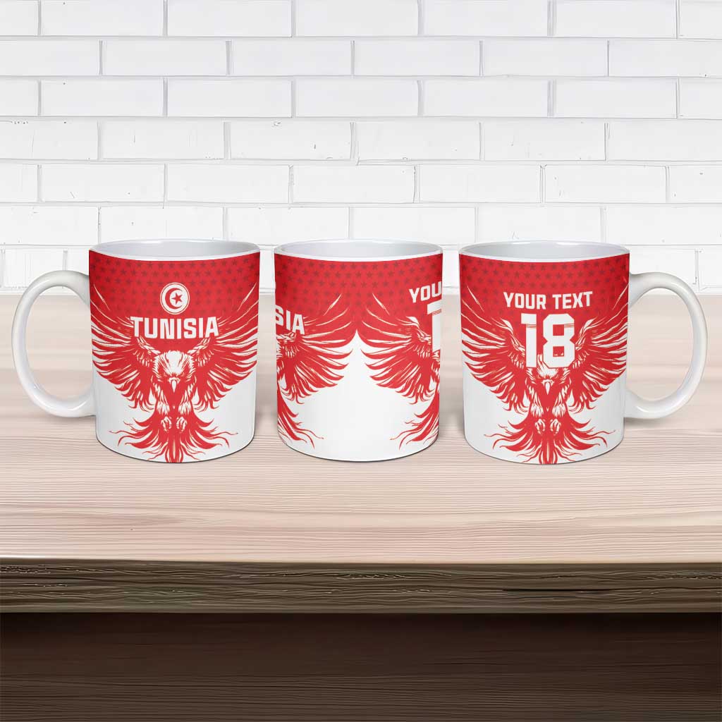 Custom Tunisia Football Ceramic Mug Eagles of Carthage Spirit - Wonder Print Shop