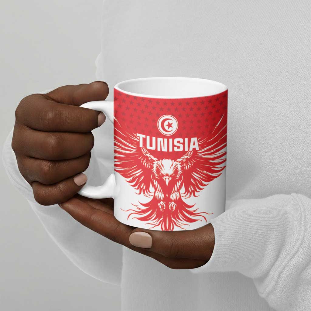 Custom Tunisia Football Ceramic Mug Eagles of Carthage Spirit - Wonder Print Shop