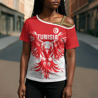 Custom Tunisia Football Cross Shoulder Shirt Eagles of Carthage Spirit - Wonder Print Shop