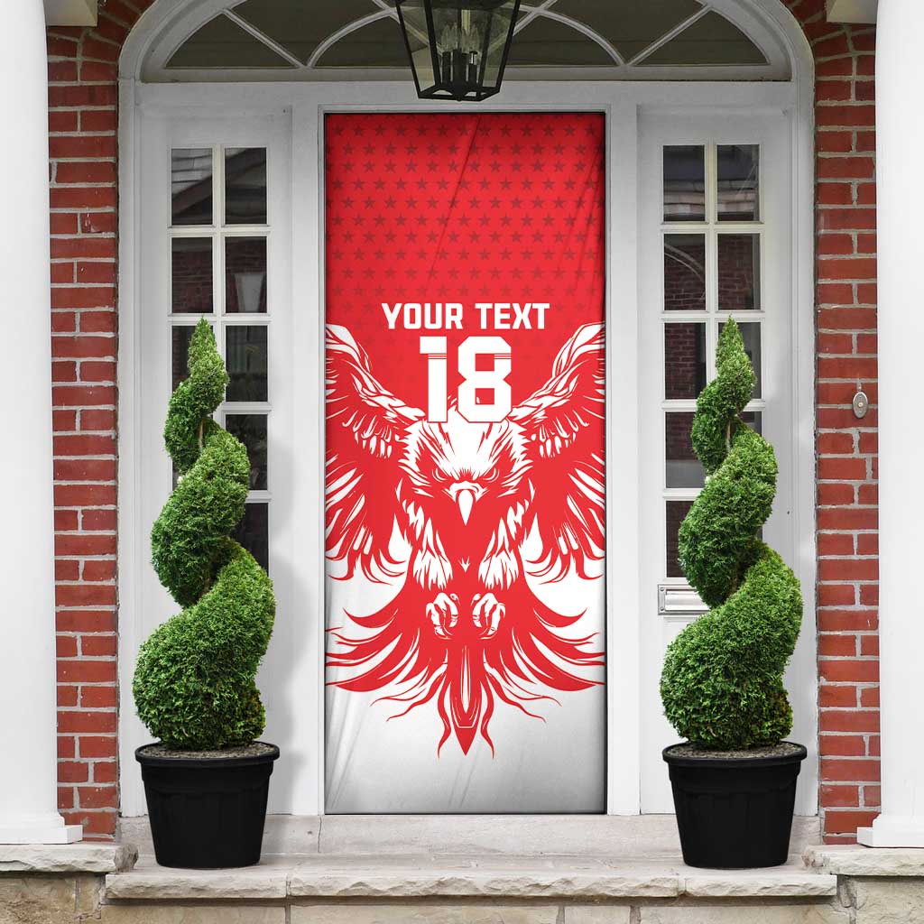 Custom Tunisia Football Door Cover Eagles of Carthage Spirit - Wonder Print Shop