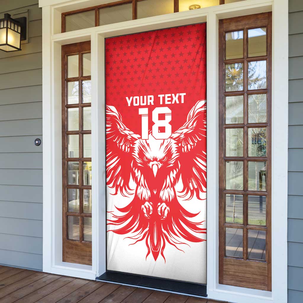 Custom Tunisia Football Door Cover Eagles of Carthage Spirit - Wonder Print Shop
