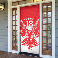 Custom Tunisia Football Door Cover Eagles of Carthage Spirit - Wonder Print Shop