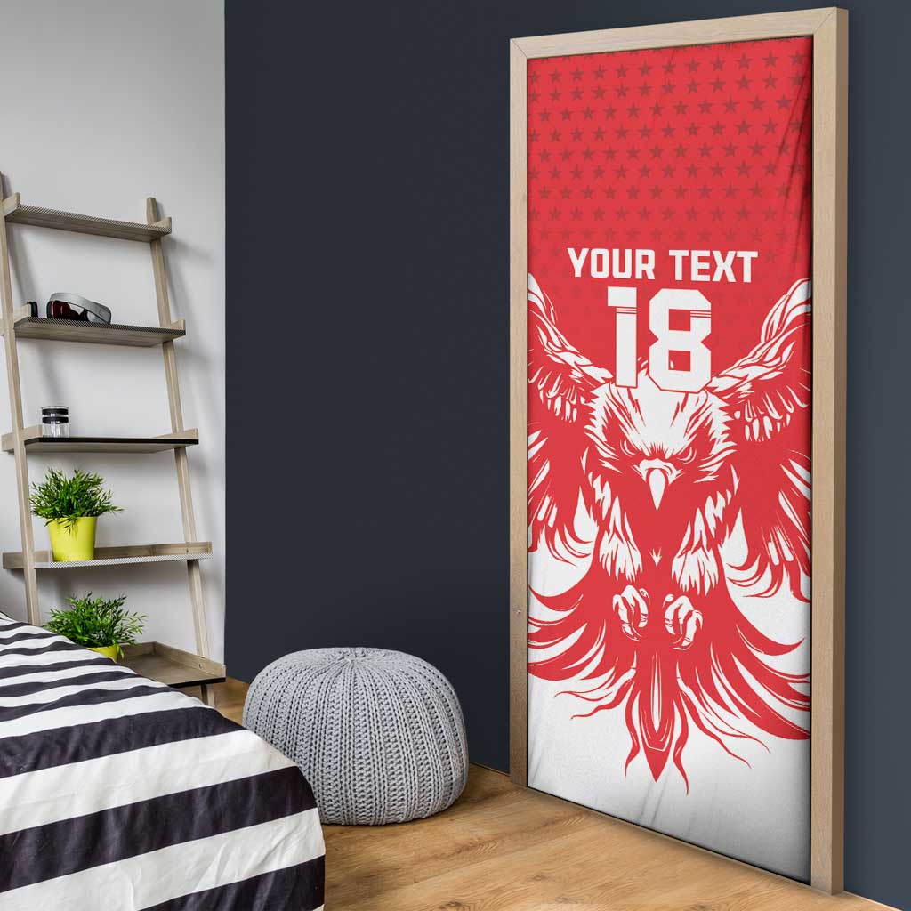 Custom Tunisia Football Door Cover Eagles of Carthage Spirit - Wonder Print Shop