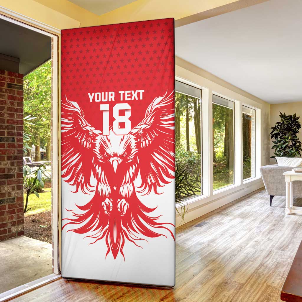 Custom Tunisia Football Door Cover Eagles of Carthage Spirit - Wonder Print Shop