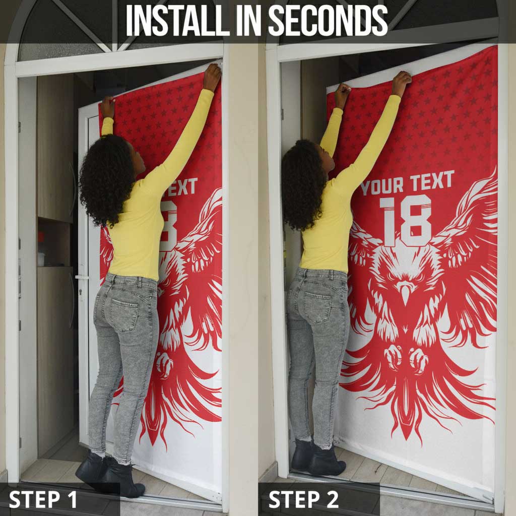 Custom Tunisia Football Door Cover Eagles of Carthage Spirit - Wonder Print Shop