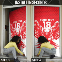 Custom Tunisia Football Door Cover Eagles of Carthage Spirit - Wonder Print Shop