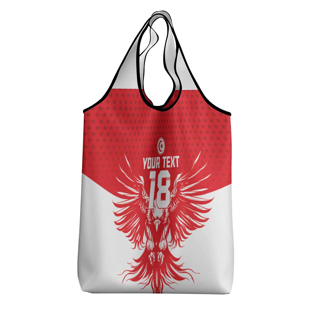 Custom Tunisia Football Grocery Bag Eagles of Carthage Spirit - Wonder Print Shop