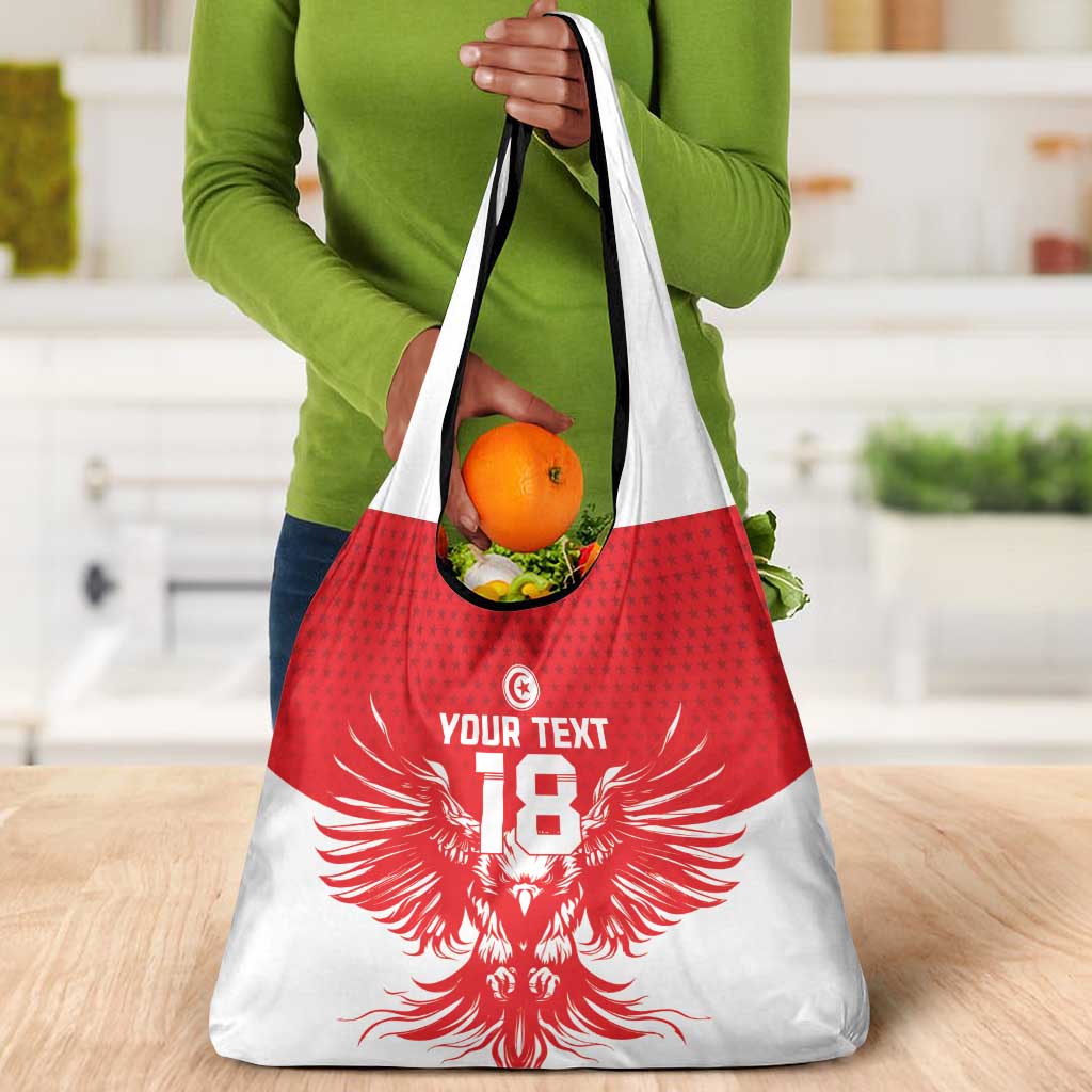 Custom Tunisia Football Grocery Bag Eagles of Carthage Spirit - Wonder Print Shop