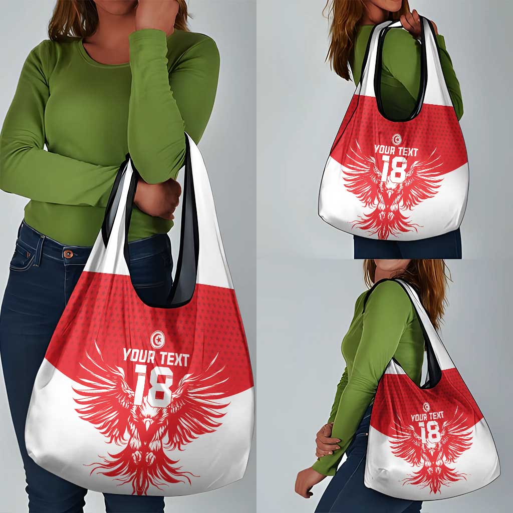 Custom Tunisia Football Grocery Bag Eagles of Carthage Spirit - Wonder Print Shop