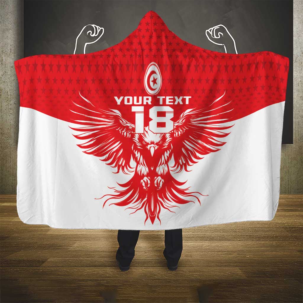 Custom Tunisia Football Hooded Blanket Eagles of Carthage Spirit - Wonder Print Shop