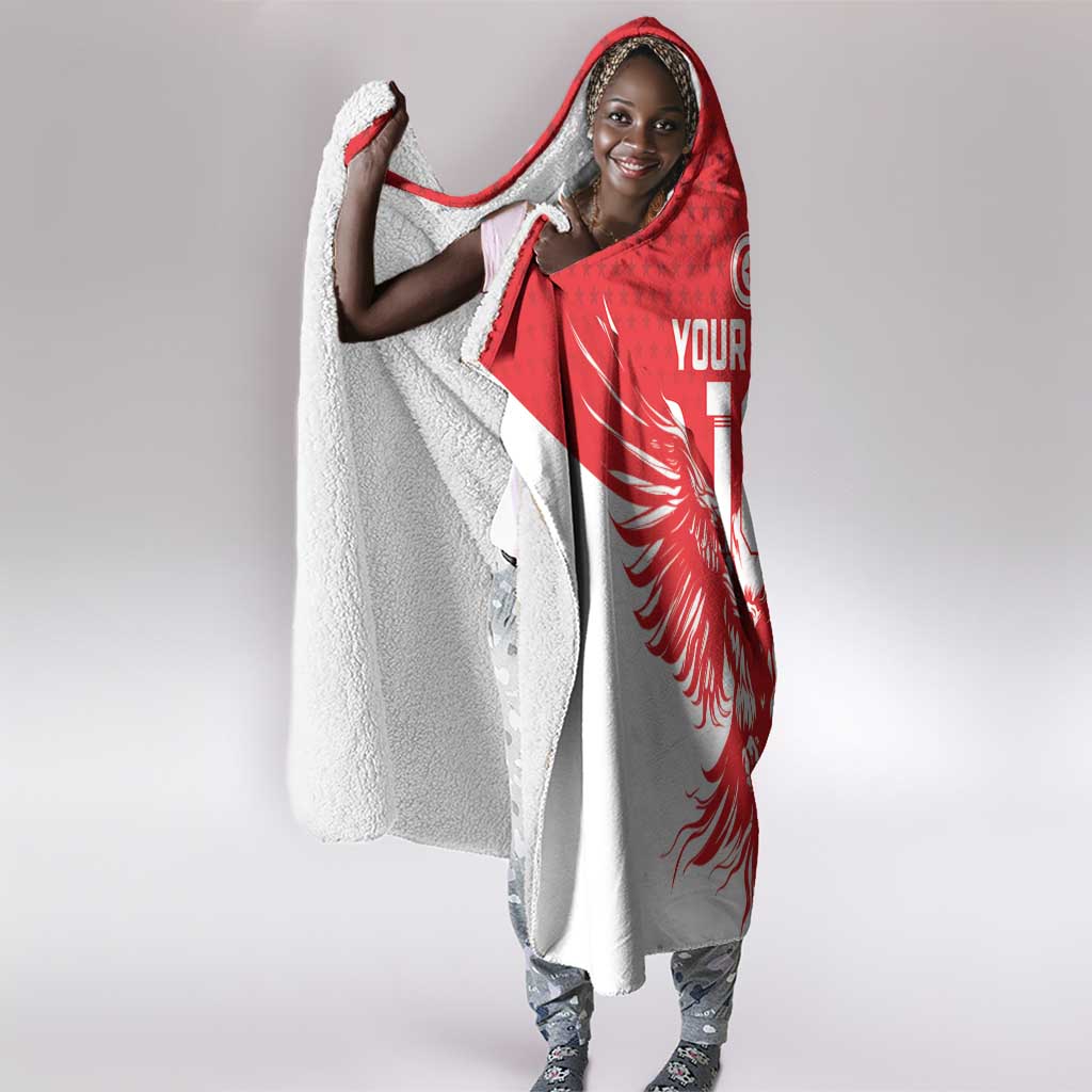 Custom Tunisia Football Hooded Blanket Eagles of Carthage Spirit - Wonder Print Shop
