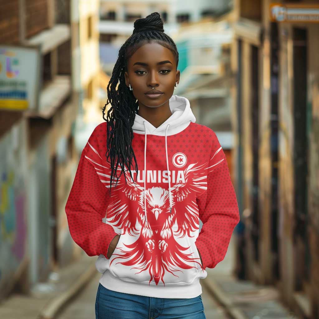 Custom Tunisia Football Hoodie Eagles of Carthage Spirit - Wonder Print Shop