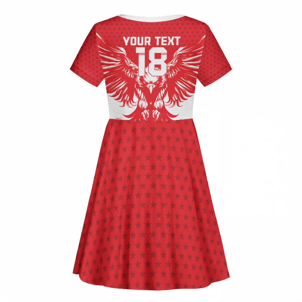 Custom Tunisia Football Kid Short Sleeve Dress Eagles of Carthage Spirit - Wonder Print Shop