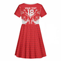 Custom Tunisia Football Kid Short Sleeve Dress Eagles of Carthage Spirit - Wonder Print Shop