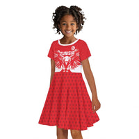 Custom Tunisia Football Kid Short Sleeve Dress Eagles of Carthage Spirit - Wonder Print Shop
