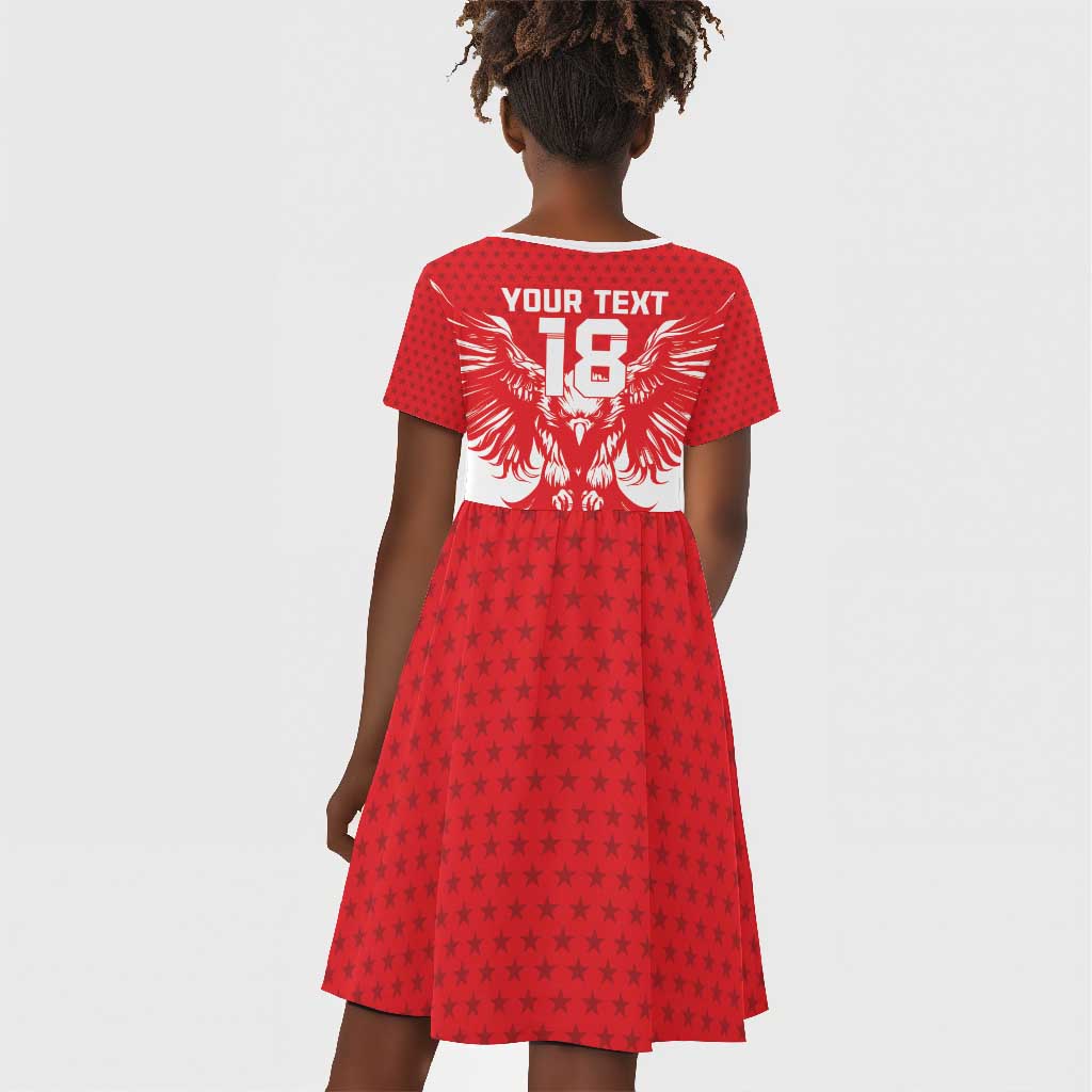Custom Tunisia Football Kid Short Sleeve Dress Eagles of Carthage Spirit - Wonder Print Shop