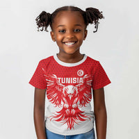 Custom Tunisia Football Kid T shirt Eagles of Carthage Spirit - Wonder Print Shop