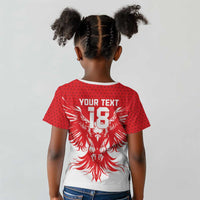 Custom Tunisia Football Kid T shirt Eagles of Carthage Spirit - Wonder Print Shop