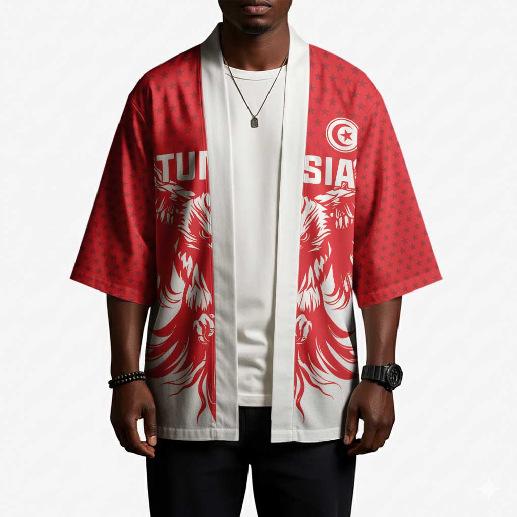 Custom Tunisia Football Kimono Eagles of Carthage Spirit - Wonder Print Shop