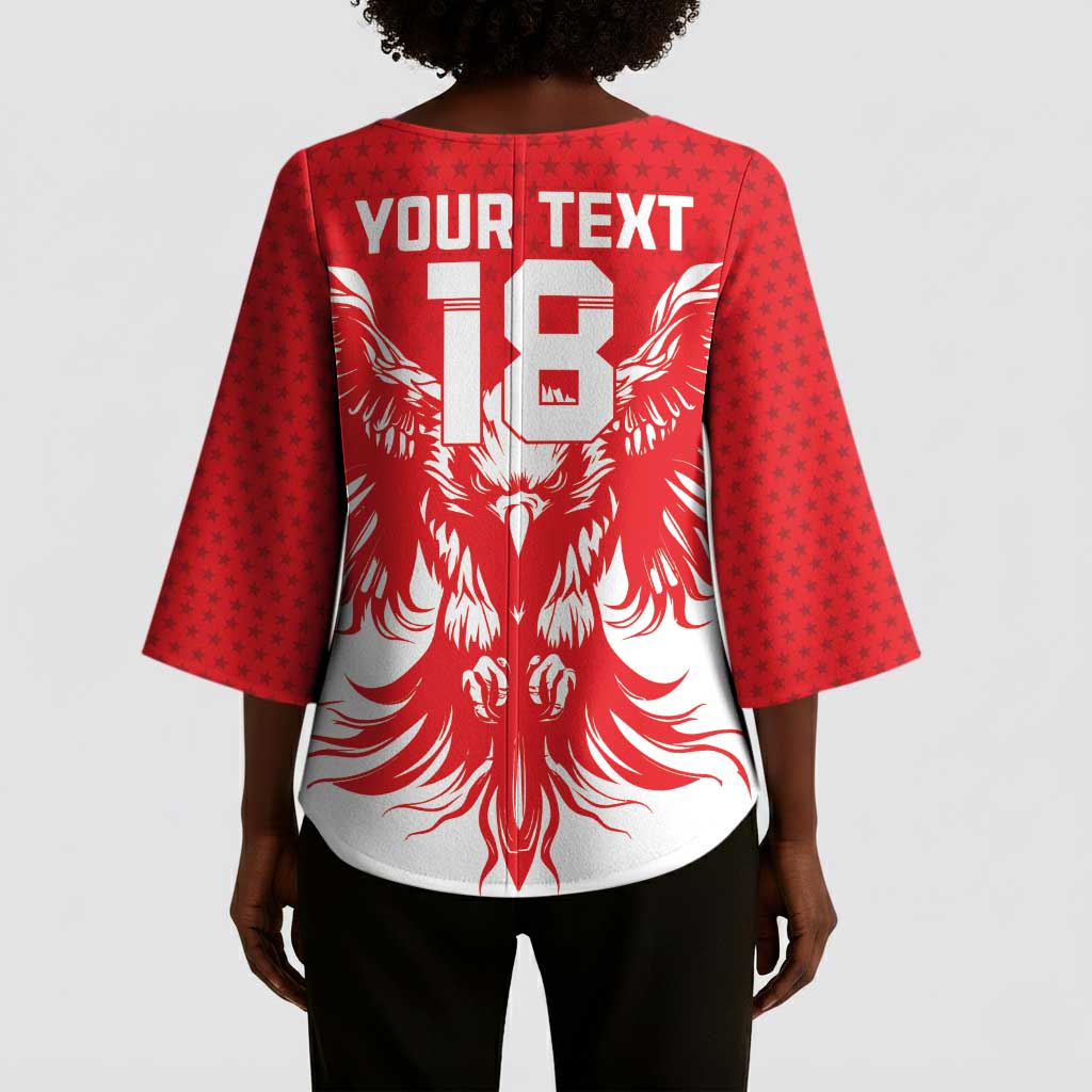 Custom Tunisia Football Kimono Sleeve Blouse Eagles of Carthage Spirit - Wonder Print Shop