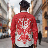 Custom Tunisia Football Long Sleeve Button Shirt Eagles of Carthage Spirit - Wonder Print Shop
