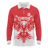 Custom Tunisia Football Long Sleeve Polo Shirt Eagles of Carthage Spirit - Wonder Print Shop