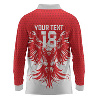 Custom Tunisia Football Long Sleeve Polo Shirt Eagles of Carthage Spirit - Wonder Print Shop