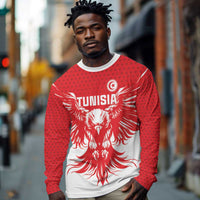 Custom Tunisia Football Long Sleeve Shirt Eagles of Carthage Spirit - Wonder Print Shop