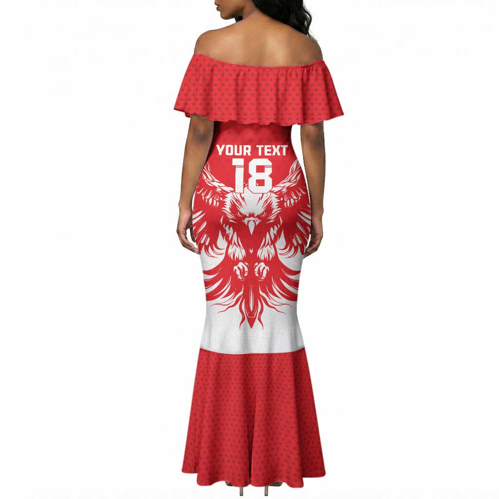 Custom Tunisia Football Mermaid Dress Eagles of Carthage Spirit - Wonder Print Shop