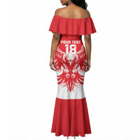 Custom Tunisia Football Mermaid Dress Eagles of Carthage Spirit - Wonder Print Shop