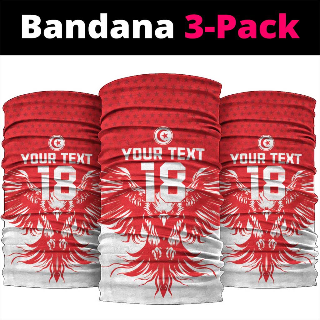 Custom Tunisia Football Neck Gaiter Eagles of Carthage Spirit - Wonder Print Shop