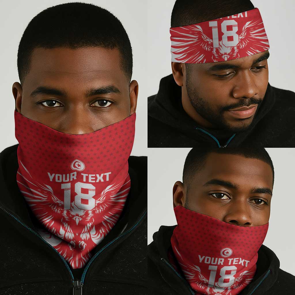 Custom Tunisia Football Neck Gaiter Eagles of Carthage Spirit - Wonder Print Shop