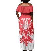 Custom Tunisia Football Off Shoulder Maxi Dress Eagles of Carthage Spirit - Wonder Print Shop
