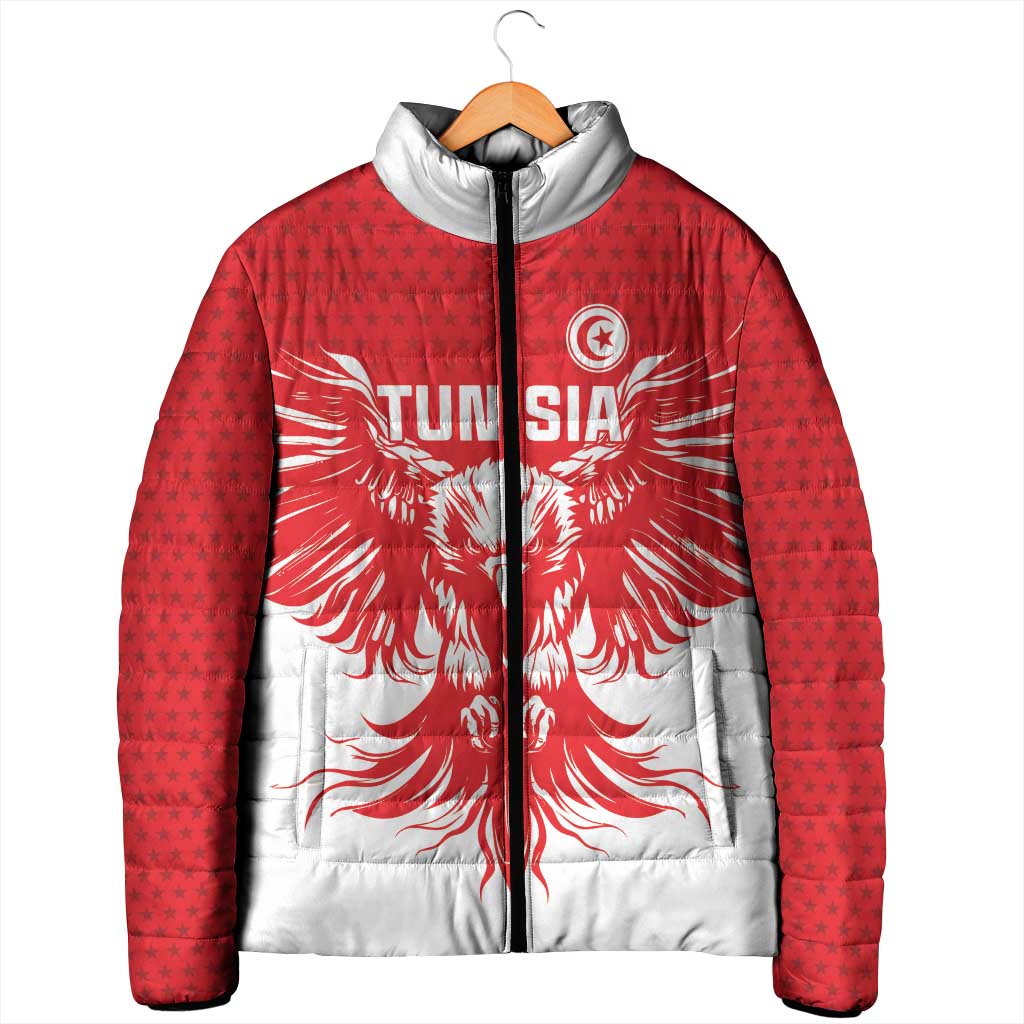 Custom Tunisia Football Padded Jacket Eagles of Carthage Spirit - Wonder Print Shop