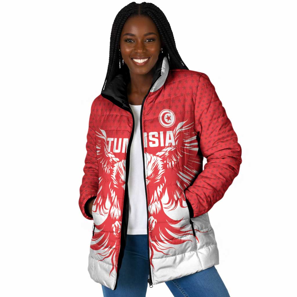 Custom Tunisia Football Padded Jacket Eagles of Carthage Spirit - Wonder Print Shop