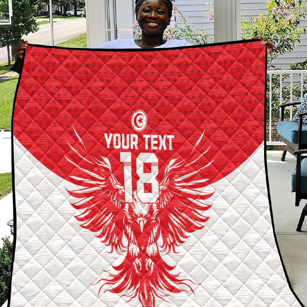 Custom Tunisia Football Quilt Eagles of Carthage Spirit - Wonder Print Shop