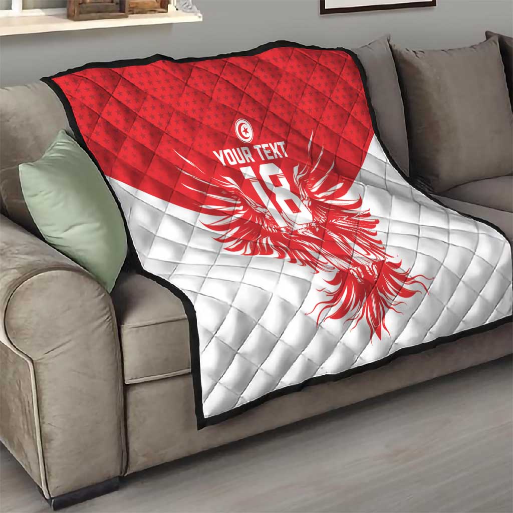 Custom Tunisia Football Quilt Eagles of Carthage Spirit - Wonder Print Shop