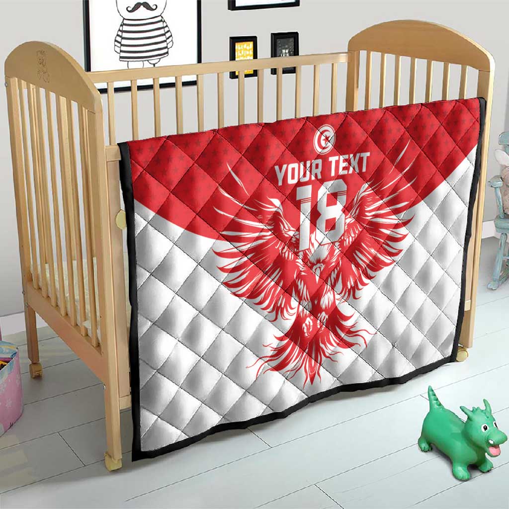 Custom Tunisia Football Quilt Eagles of Carthage Spirit - Wonder Print Shop