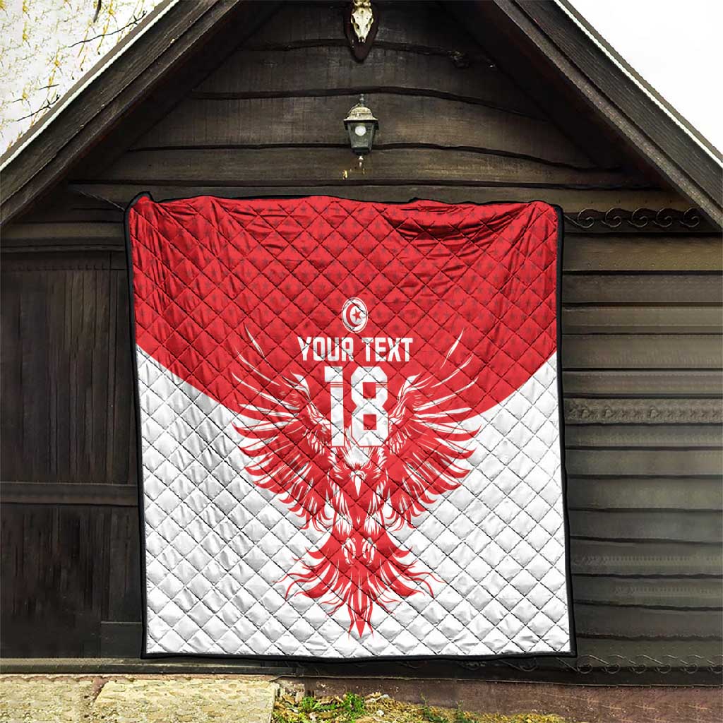 Custom Tunisia Football Quilt Eagles of Carthage Spirit - Wonder Print Shop