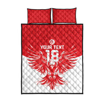 Custom Tunisia Football Quilt Bed Set Eagles of Carthage Spirit - Wonder Print Shop