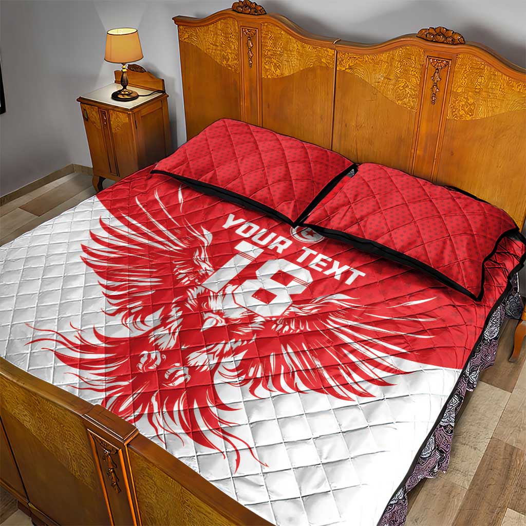 Custom Tunisia Football Quilt Bed Set Eagles of Carthage Spirit - Wonder Print Shop