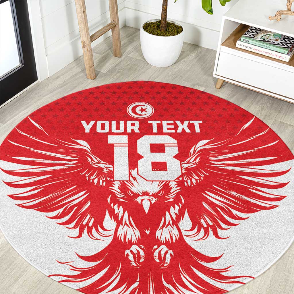 Custom Tunisia Football Round Carpet Eagles of Carthage Spirit - Wonder Print Shop