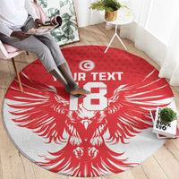 Custom Tunisia Football Round Carpet Eagles of Carthage Spirit - Wonder Print Shop