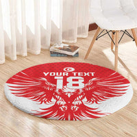 Custom Tunisia Football Round Carpet Eagles of Carthage Spirit - Wonder Print Shop