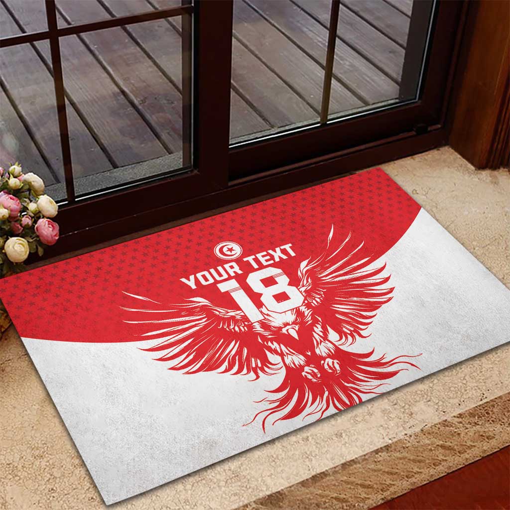 Custom Tunisia Football Rubber Doormat Eagles of Carthage Spirit - Wonder Print Shop