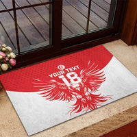 Custom Tunisia Football Rubber Doormat Eagles of Carthage Spirit - Wonder Print Shop